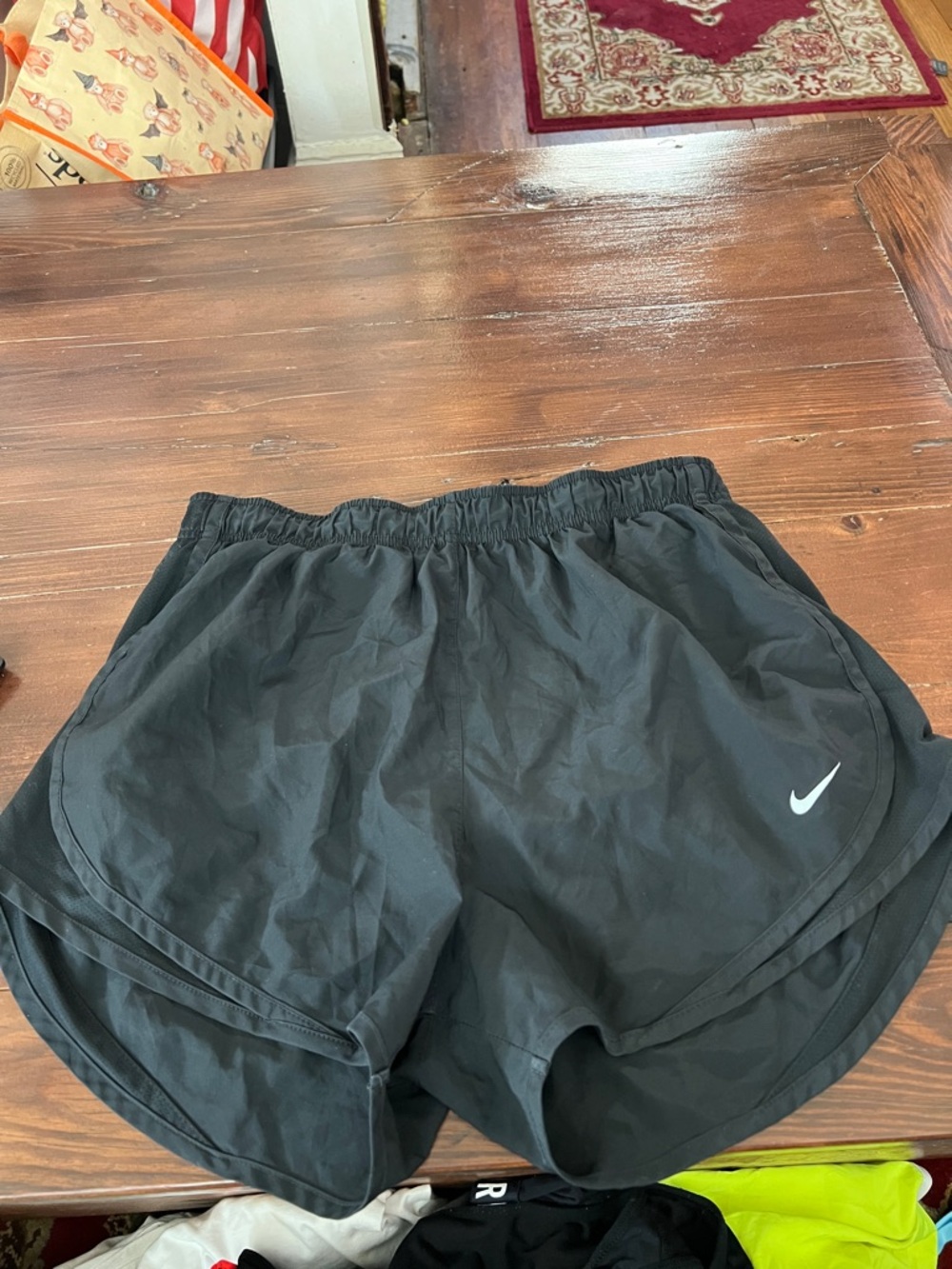 Nike Black Women’s Athletic Running Shorts with White Swoosh
